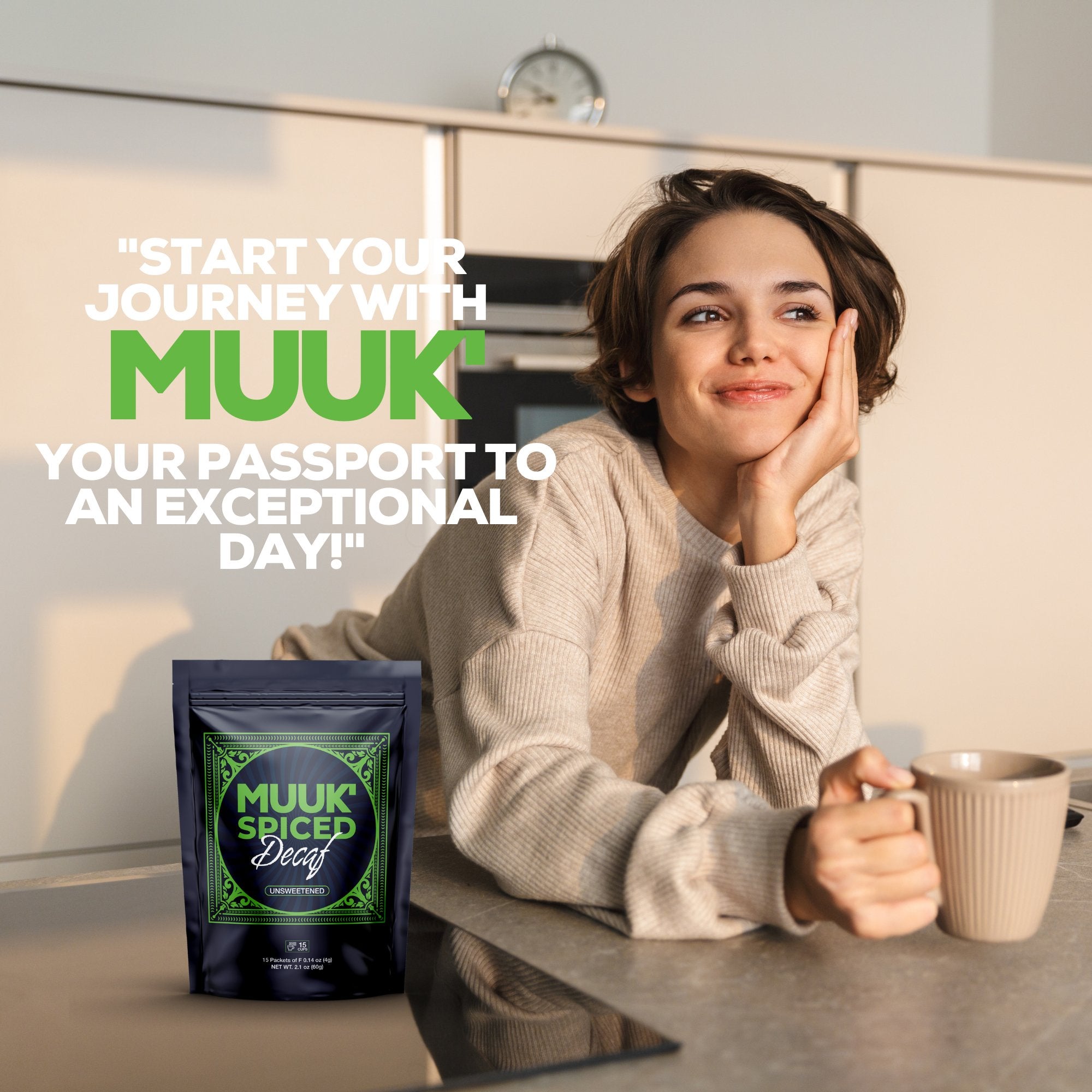 Decaffeinated Instant Mushroom Coffee with Spice & Adaptogen Superfoods Blend - MUUK' SUPERFOODS
