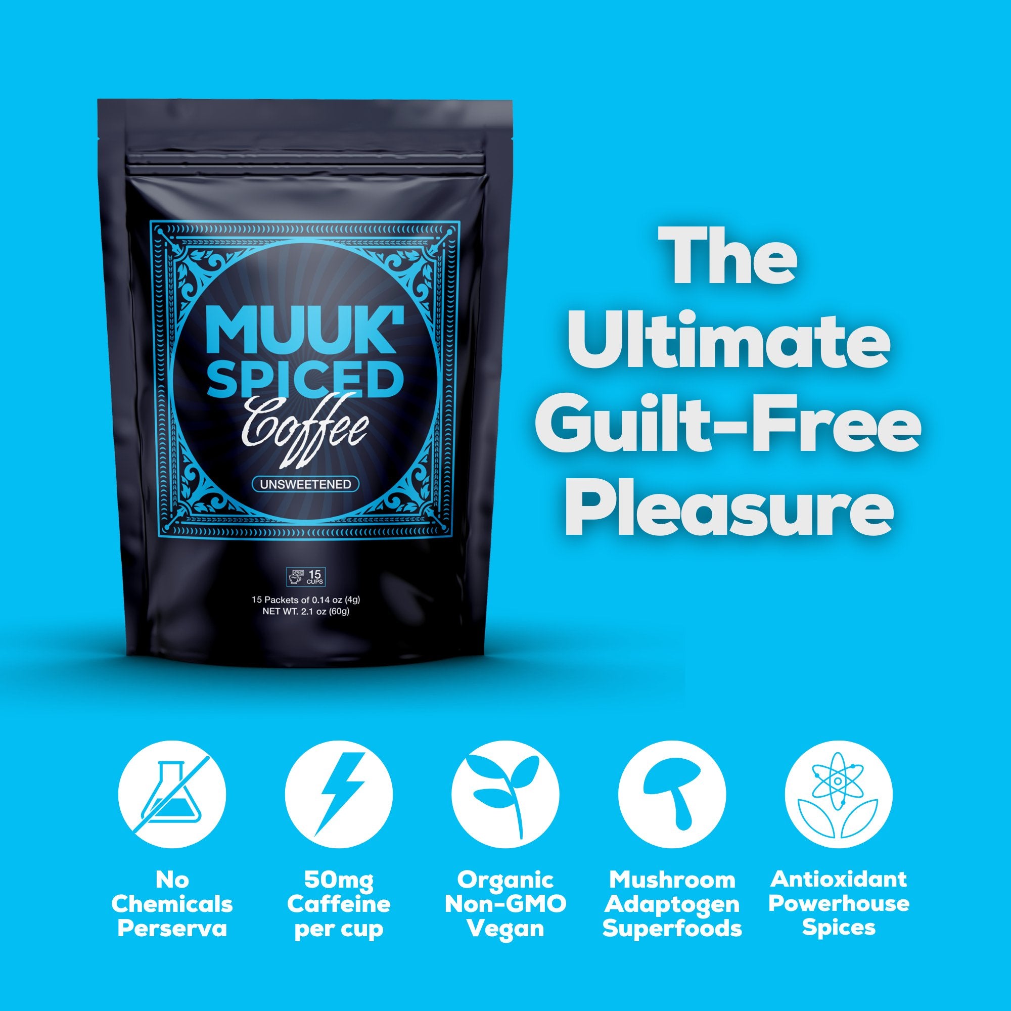 MUUK' SPICED COFFEE 3 - PACK | Organic Instant Mushroom Coffee with Spice & Adaptogen Superfoods Blend - MUUK' SUPERFOODS