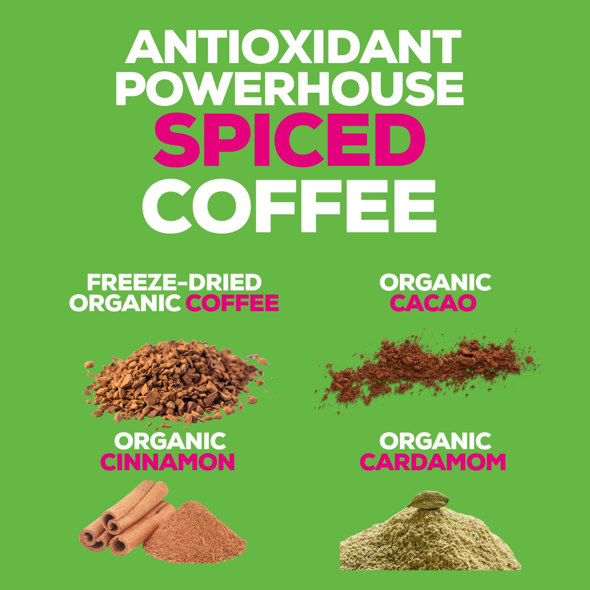 Decaffeinated Instant Mushroom Coffee with Spice & Adaptogen Superfoods Blend - MUUK' SUPERFOODS US